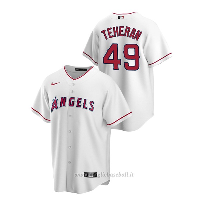 Maglia Baseball Uomo Los Angeles Angels Julio Teheran Replica Primera Bianco